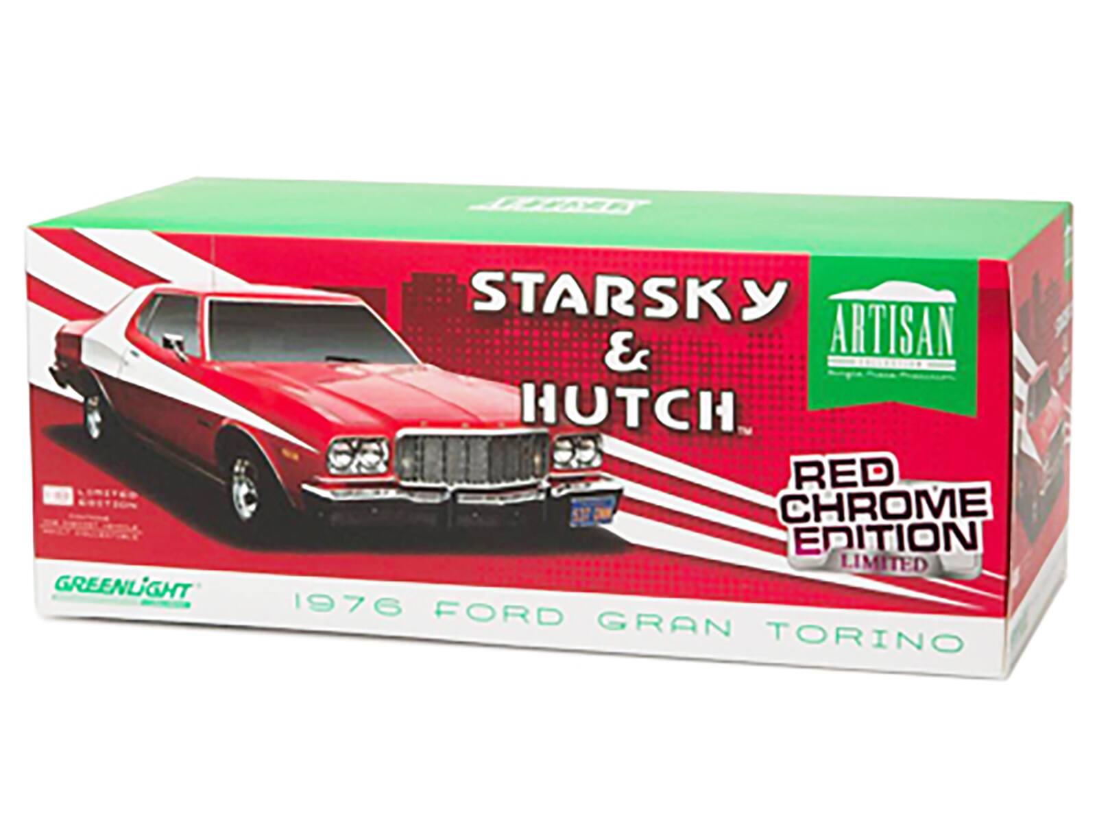 GREENLiGHT STARSKY & HUTCH RED CHROME EDITION LIMITED 1976 FORD GRAN TORINO