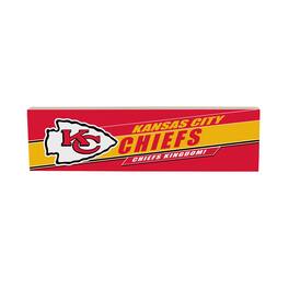 Evergreen Enterprises - Kansas City Chiefs 5" x 18" Shadow Logo Wood Mantle Sign - Multicolor