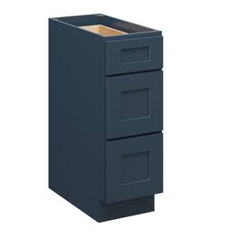Boyel Living - 12 Inch 3 Drawer Base Cabinet with Soft Close Drawers and Full Overlay Design - Cyber Grey