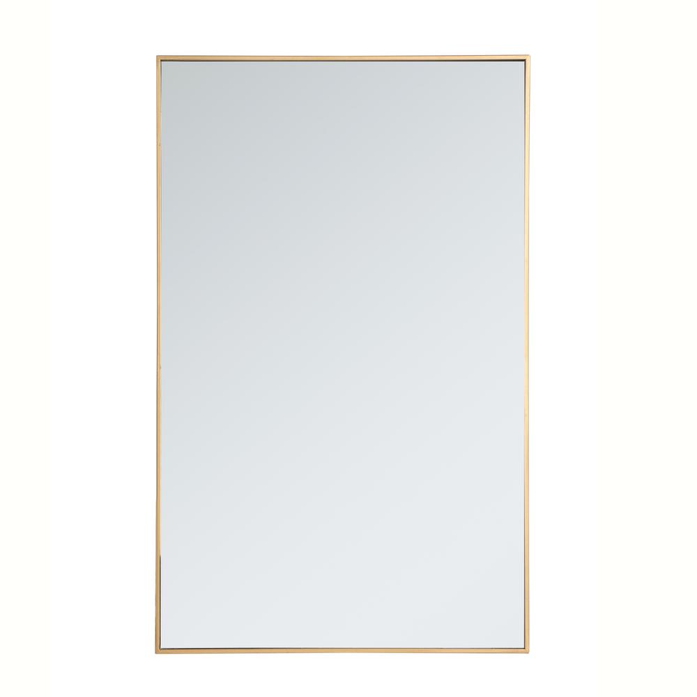 Alt View 6. Elegant Decor - Metal frame rectangle mirror 30 inch in Brass - Brass.