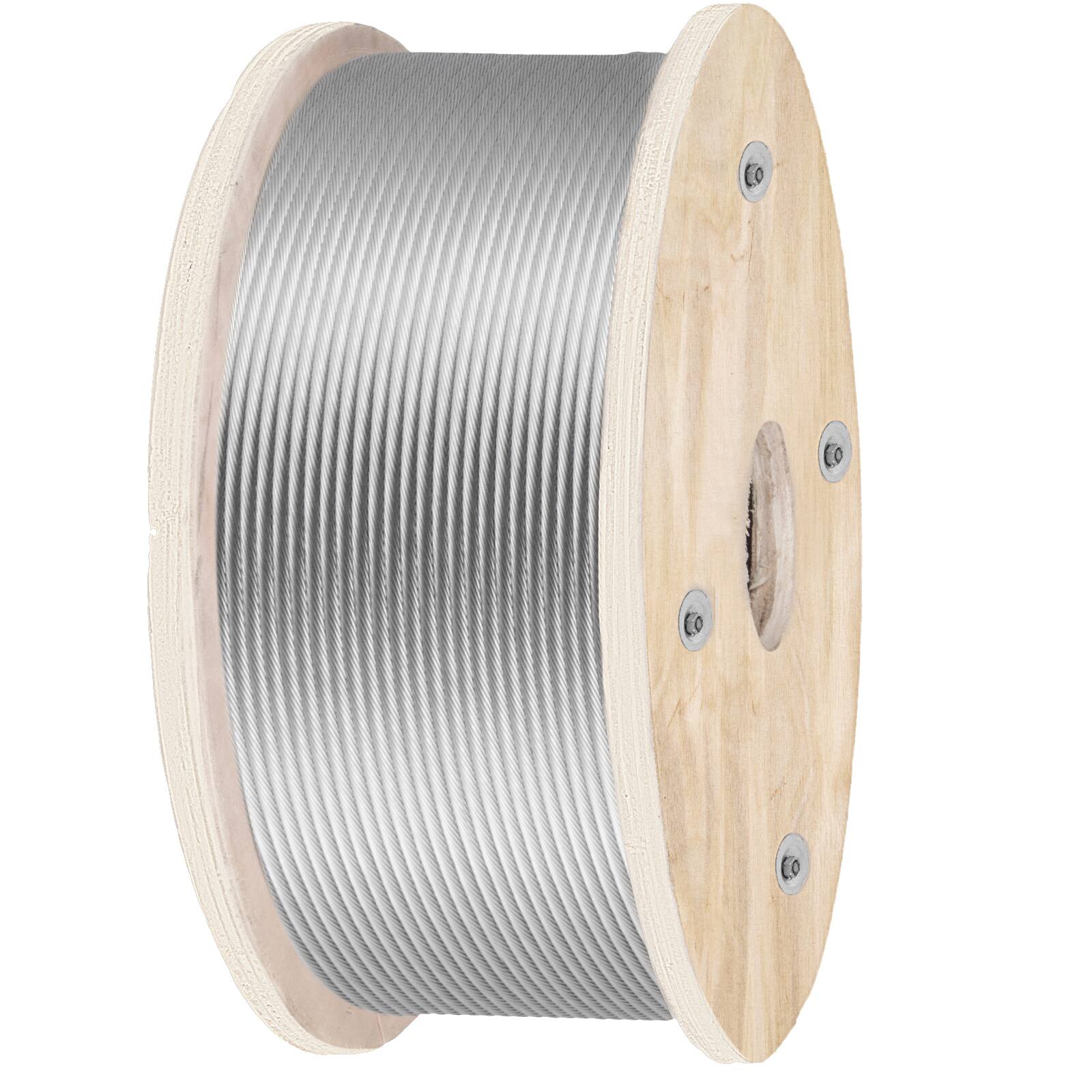 Alt View 5. VEVOR - 316 Stainless Steel Wire Rope 500ft Length, Steel Wire Cable 3/16 Inch, Steel Cable Railing Decking With 1x19 Strands - Silver.