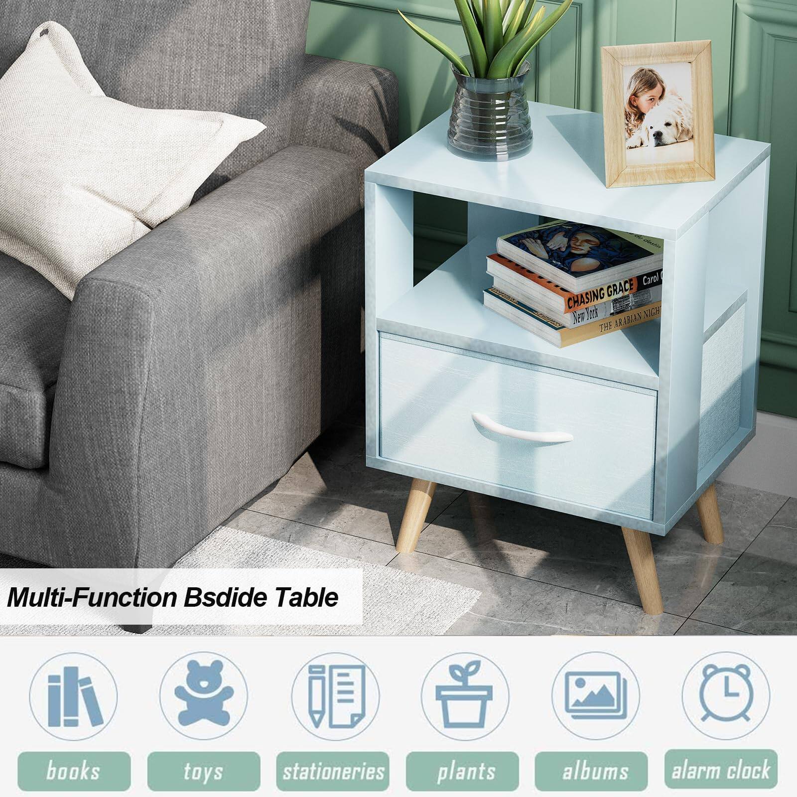 Multi-Function Bsdside Table

- books
- toys
- stationeries
- plants
- albums
- alarm clock