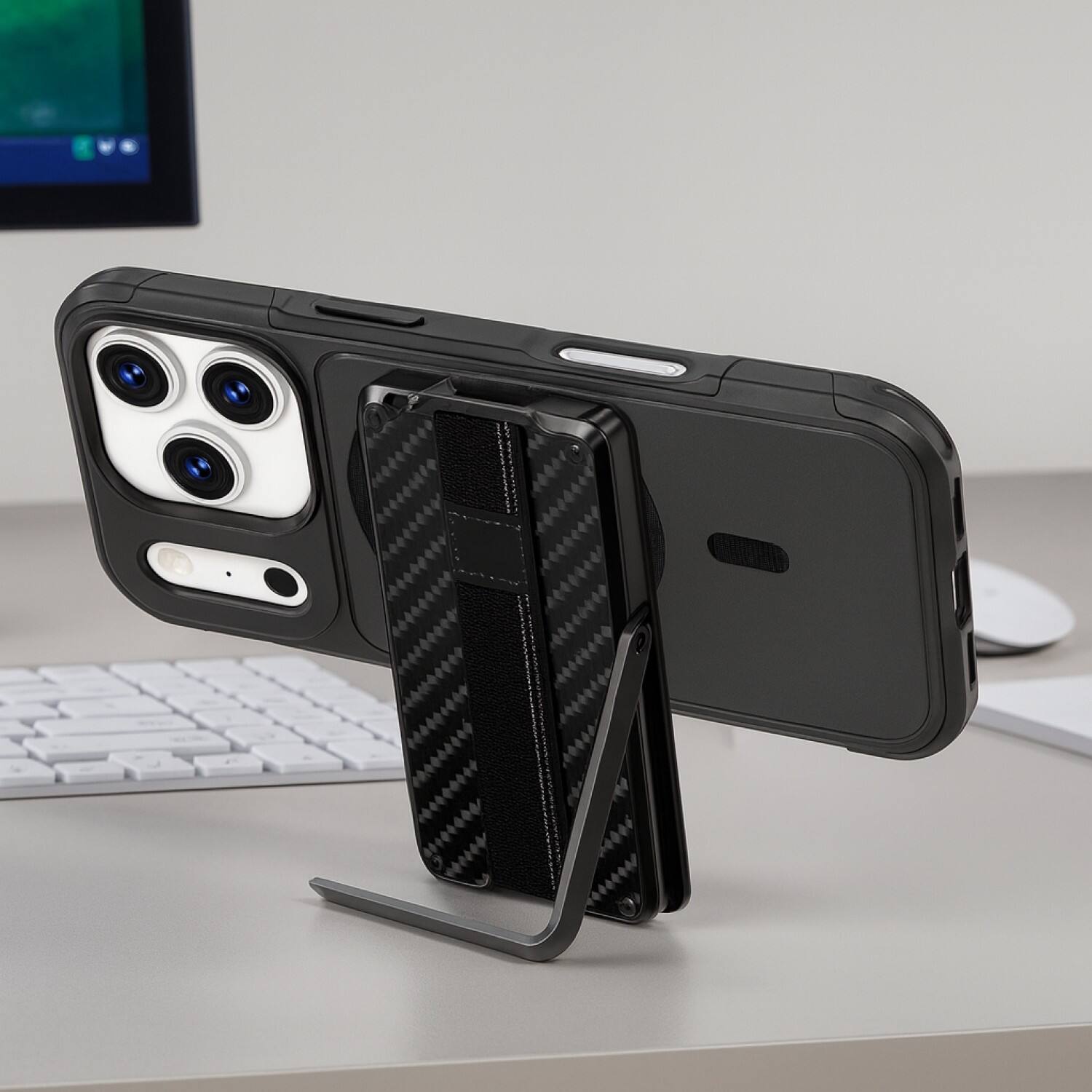 Back. SaharaCase - Apple iPhone 17 Pro Wallet Case | Compatible with Magsafe | Detachable Wallet | Raider Series - Black.