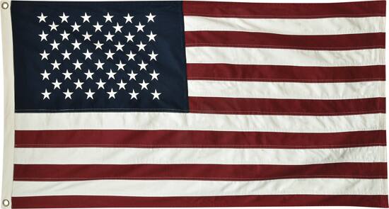 Front. BreeBe - Natural American Flag 58" - Red, White, Blue.