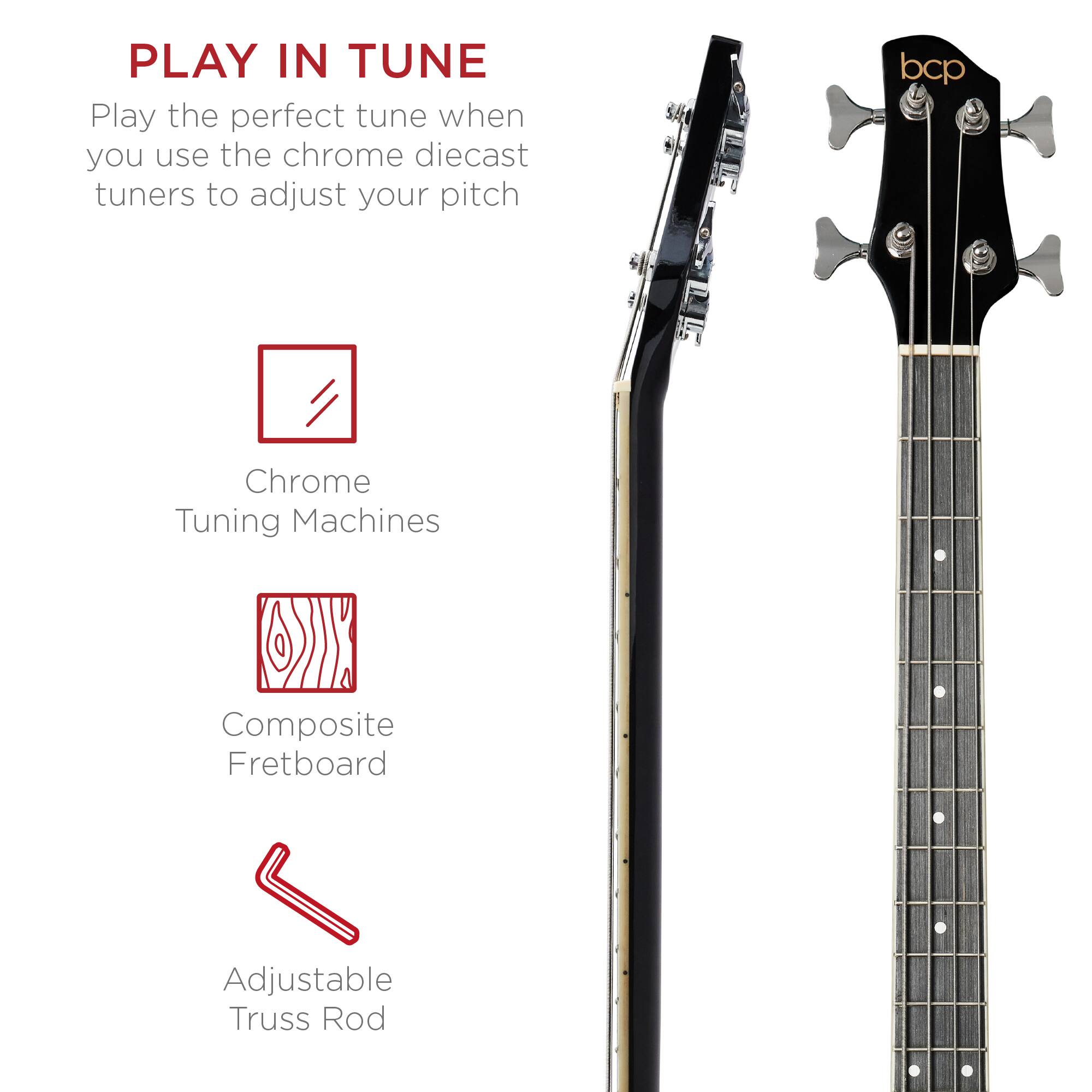 PLAY IN TUNE

Play the perfect tune when you use the chrome diecast tuners to adjust your pitch

- Chrome Tuning Machines
- Composite Fretboard
- Adjustable Truss Rod