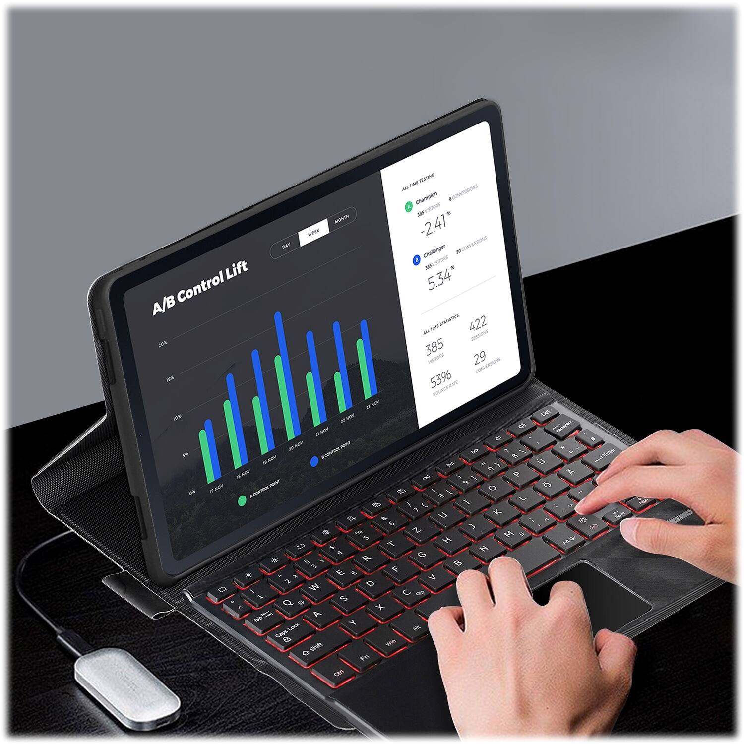 Alt View 16. SaharaCase - Keyboard Case for Lenovo Tab P11 (Gen 2) - Black.