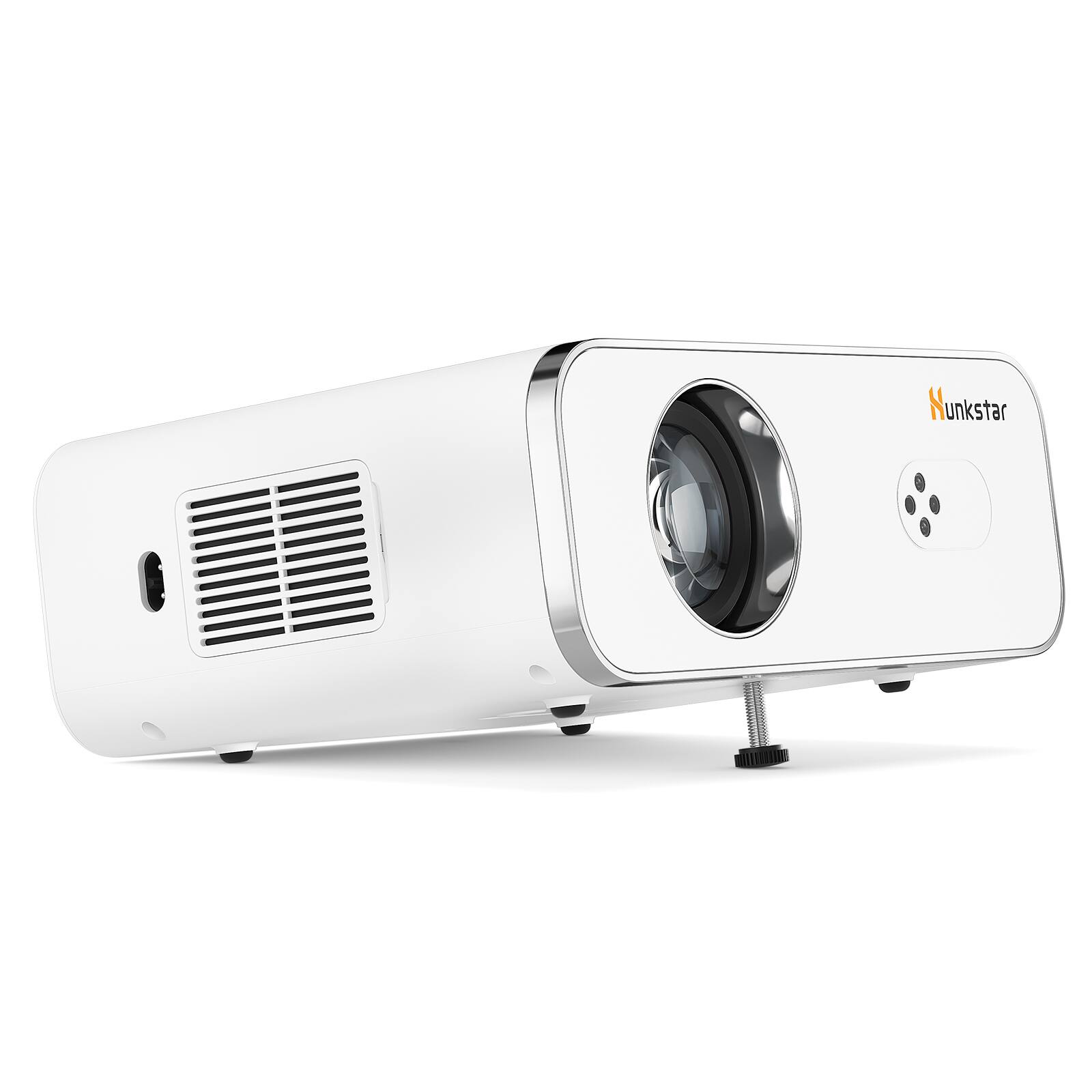 Angle. Hunkstar - P3s Native 1080p Home Theater Projector - 1000 ANSI Lumens, Auto Focus, 6D Keystone, Wi-Fi 6, Bluetooth, 10W Speakers - White.