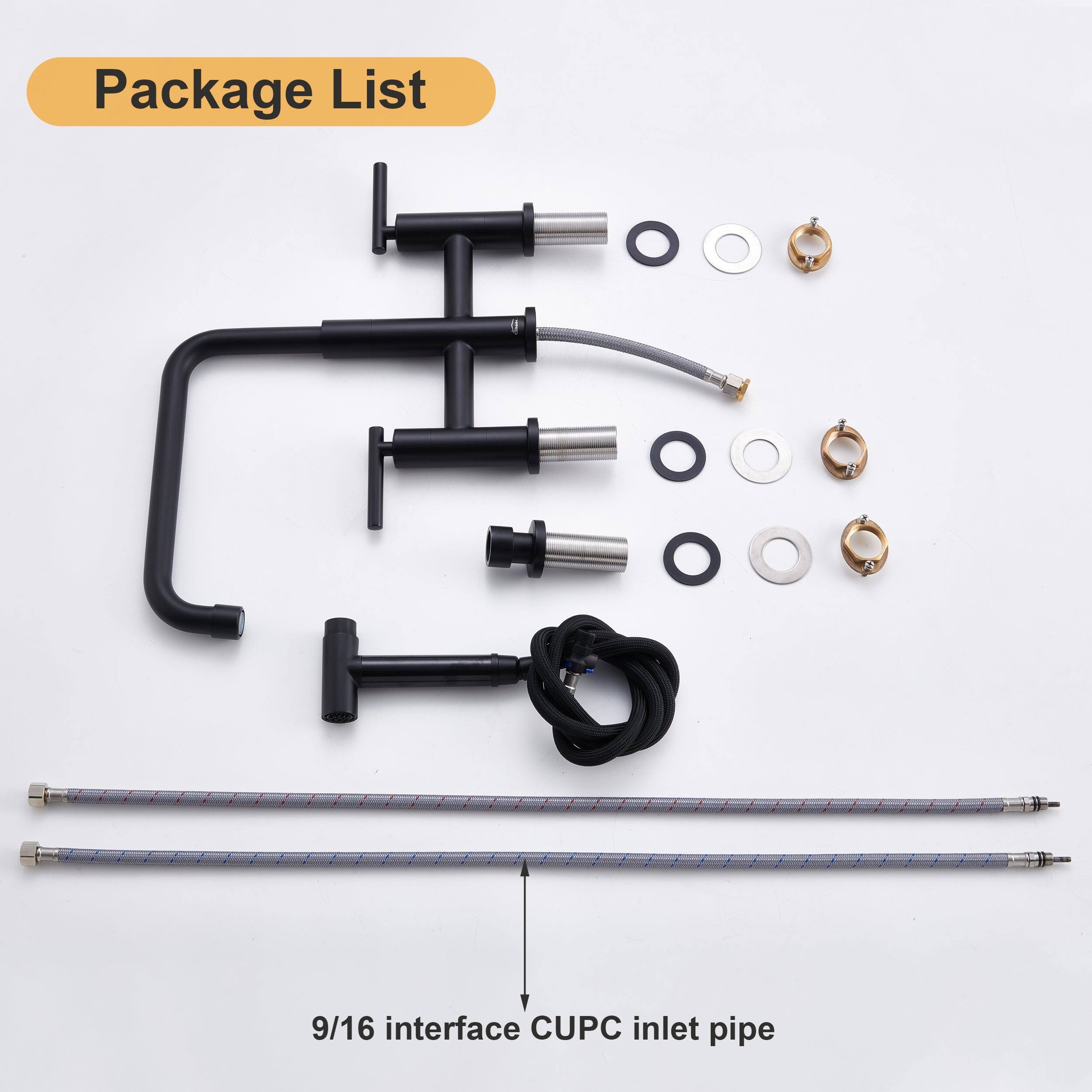 Package List
9/16 interface CUPC inlet pipe