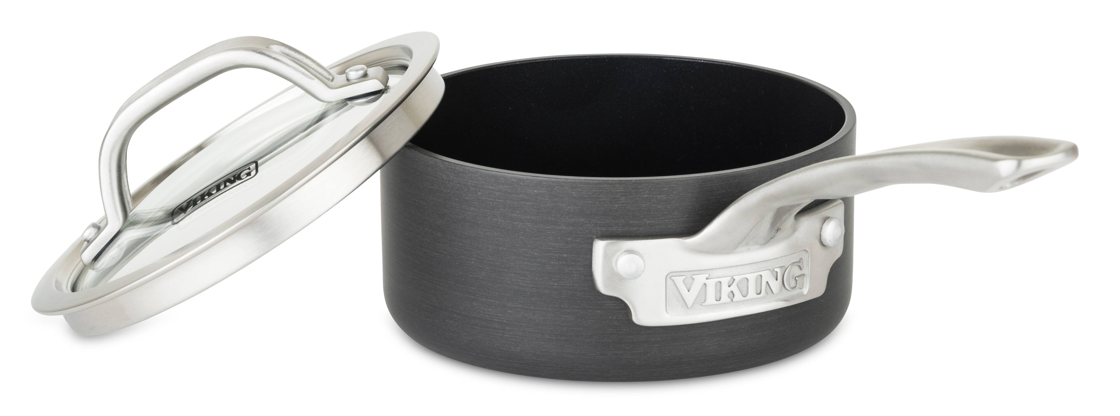Alt View 11. Viking - Hard Anodized Nonstick 1 Qt. Sauce Pan - Black/Gray/Silver.