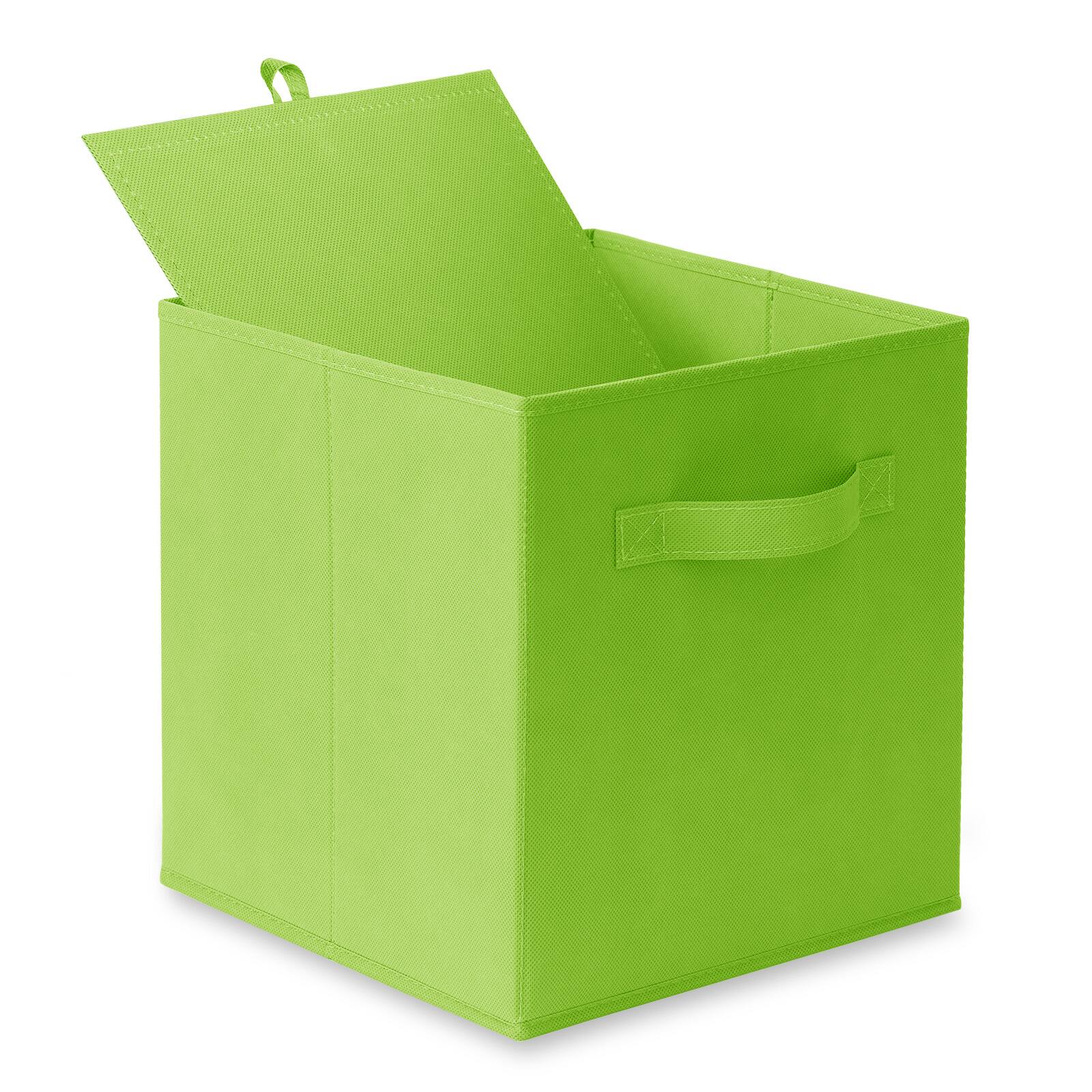 Alt View 7. Casafield - (Set of 6) Collapsible Fabric Cubes - Storage Bins - Lime Green.