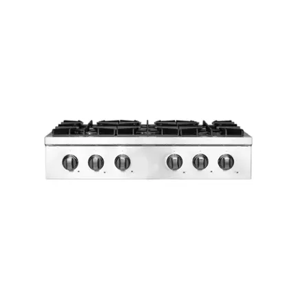 Front. Forno Appliances - Cossato 36" Built-In Gas Cooktop with 6 Sealed Burners and LP Conversion Kit - Stainless Steel.