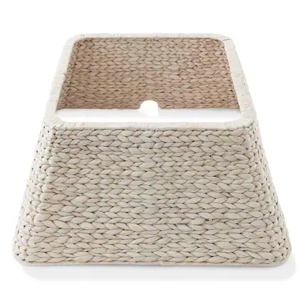 Front. Casafield - 22-in Water Hyacinth Christmas Tree Collar - Square Base Cover - White.