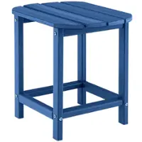 Costway 18" Patio Adirondack Side Table Weather Resistant HDPE Garden - Navy - Front_Zoom