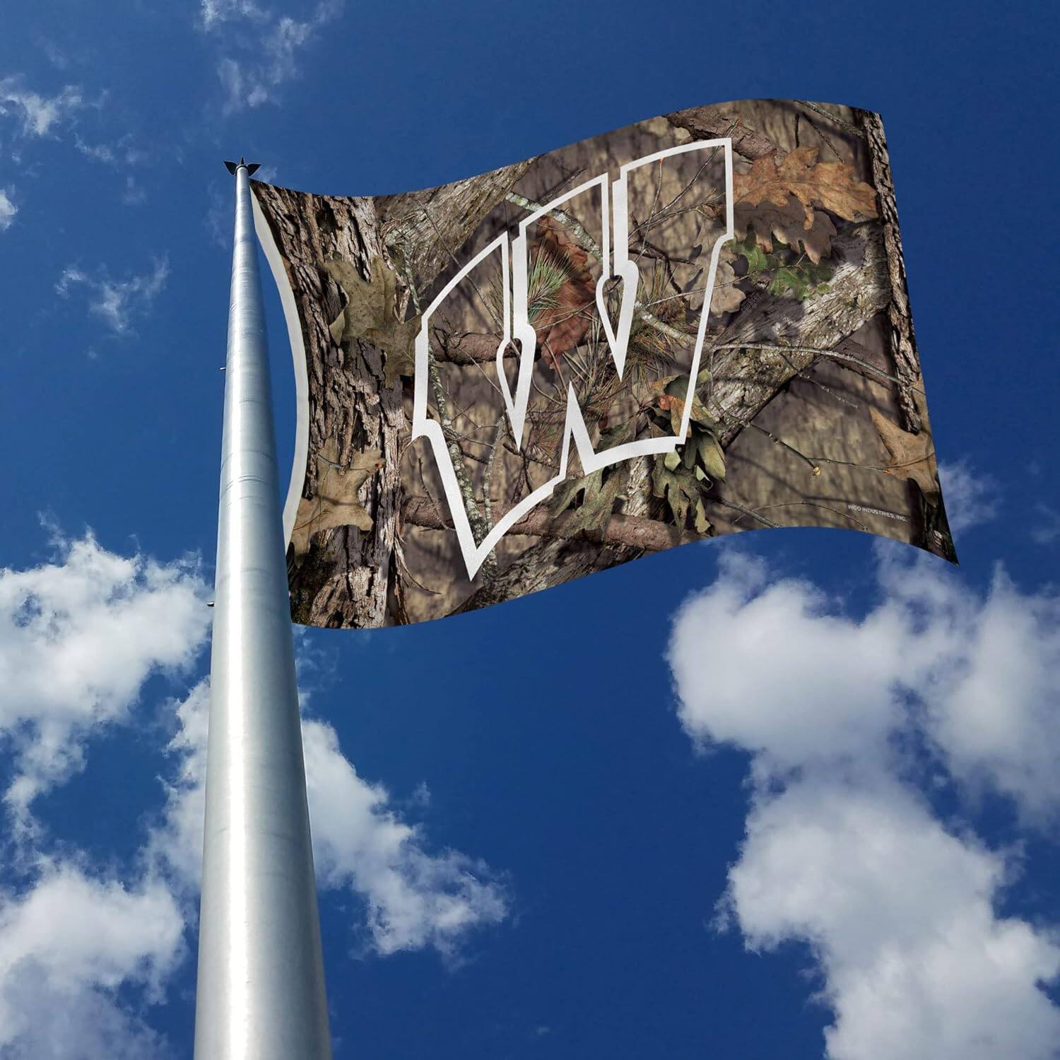 Alt View 1. Rico Industries - Wisconsin Badgers Indoor Outdoor Camo Look 3x5 Banner Flag - Multi.