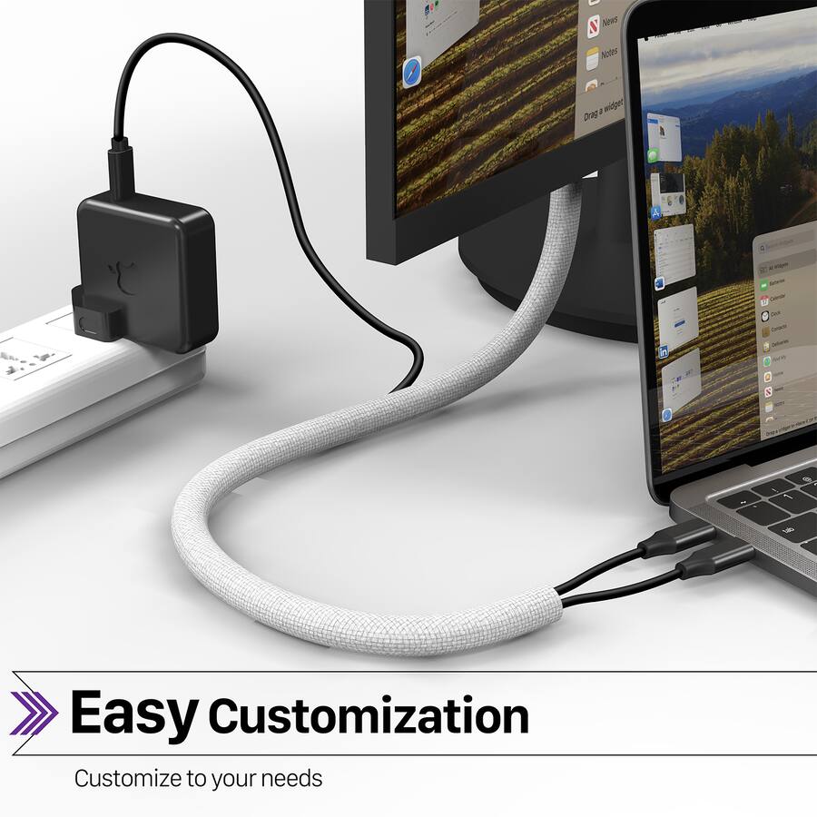 Fosmon 1x 10ft Cable Sleeve Cover, Wire Cable Management, Wire ...