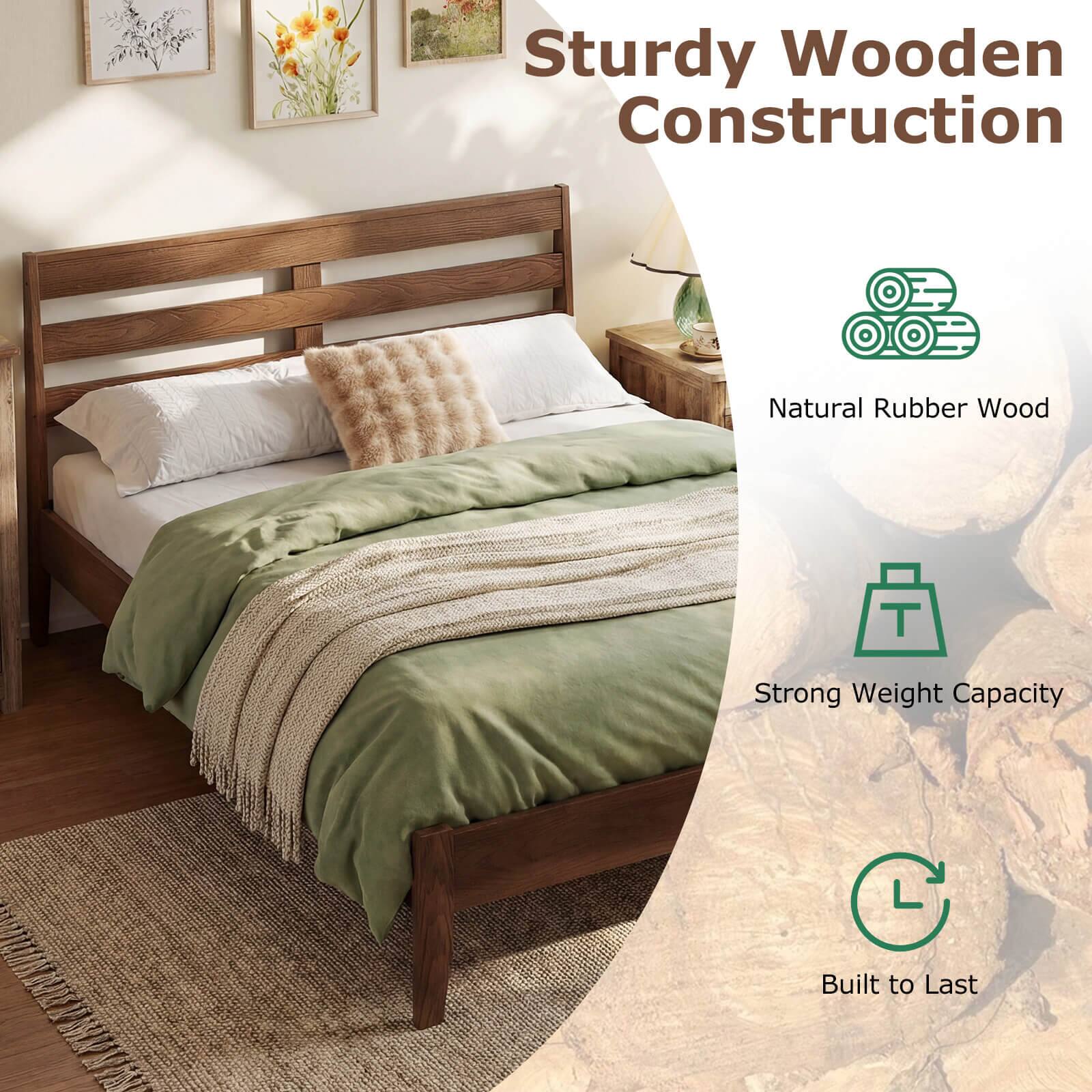 Sturdy Wooden Construction  
Natural Rubber Wood  
Strong Weight Capacity  
Built to Last