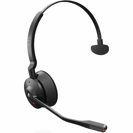Front. Jabra - Jabra Engage 55 SE Headset - Microsoft Teams Certification - Mono - USB Type A - Wired/Wireless - DECT - 490 ft - 40 Hz - Black.