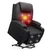 Front. KERDOM - Massage Recliner with Heat, Power Lift, Cup Holder, Electric Single Reclining Sofa Chair Theater Seat with Massage - Black.