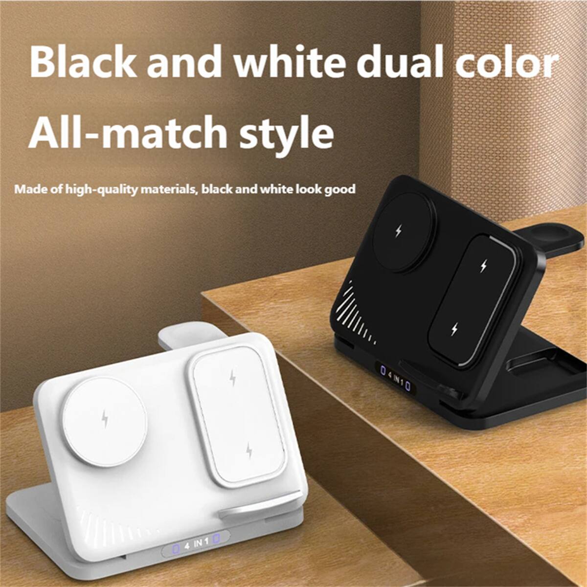 Black and white dual color  
All-match style  

Made of high-quality materials, black and white look good  

4 IN 1