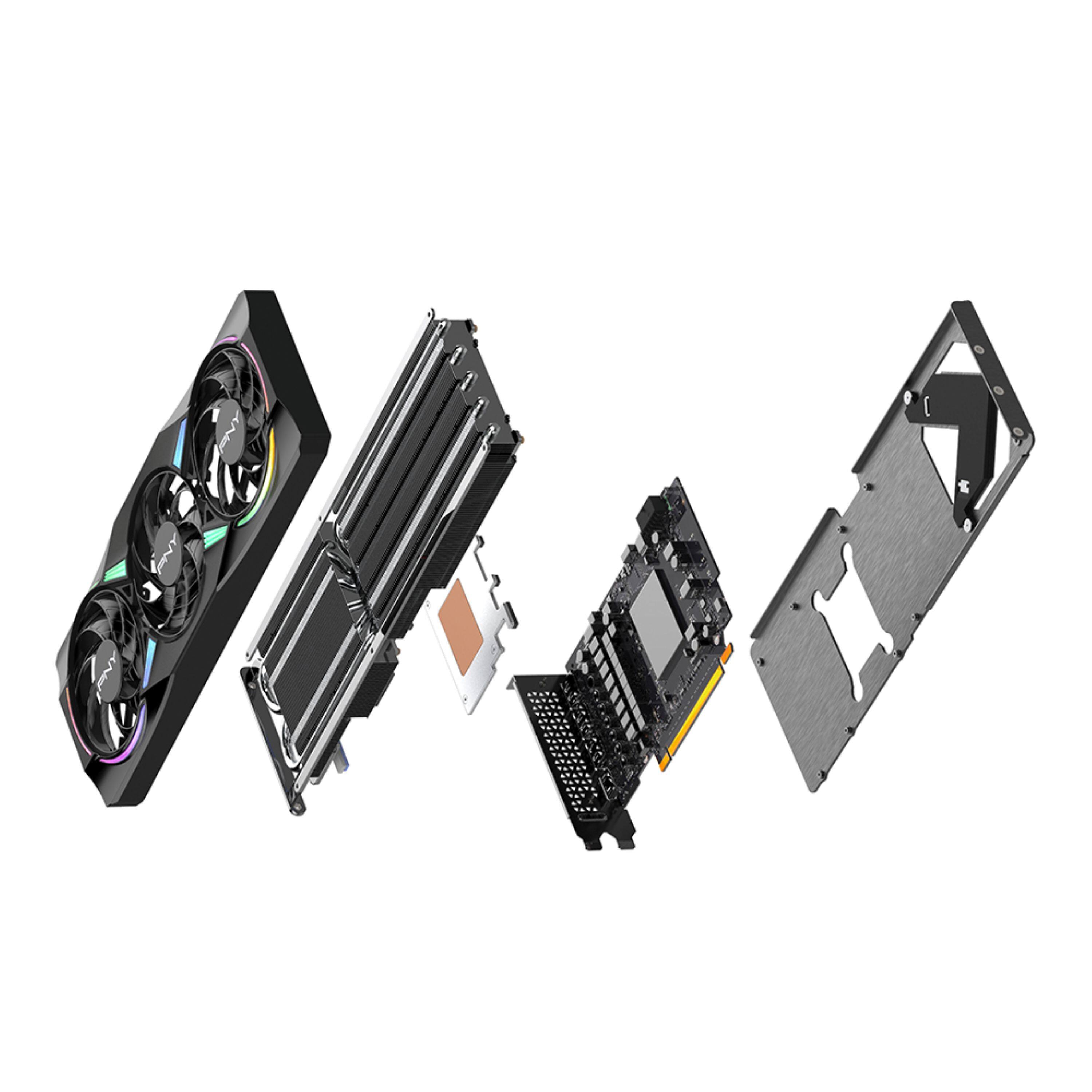 Alt View 11. PNY - GeForce RTX 5070 12GB ARGB OC GDDR7 PCI Express 5.0 Graphics Card with Triple Fan - Black.