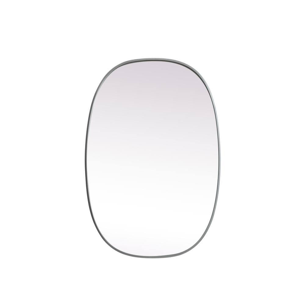 Alt View 7. Elegant Decor - Metal Frame Oval Mirror 27x40 Inch in Silver - Silver.