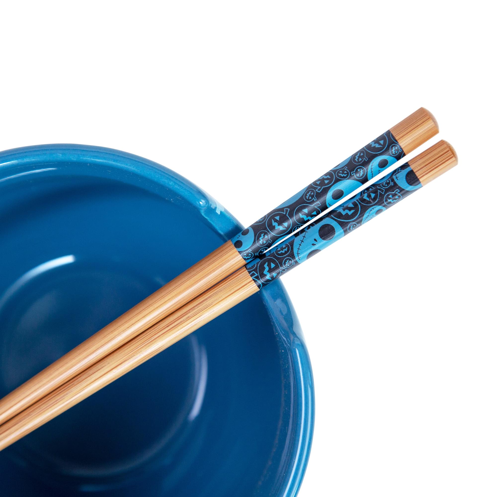 Alt View 1. Disney - Disney The Nightmare Before Christmas 20-Ounce Ramen Bowl with Chopsticks - Blue.