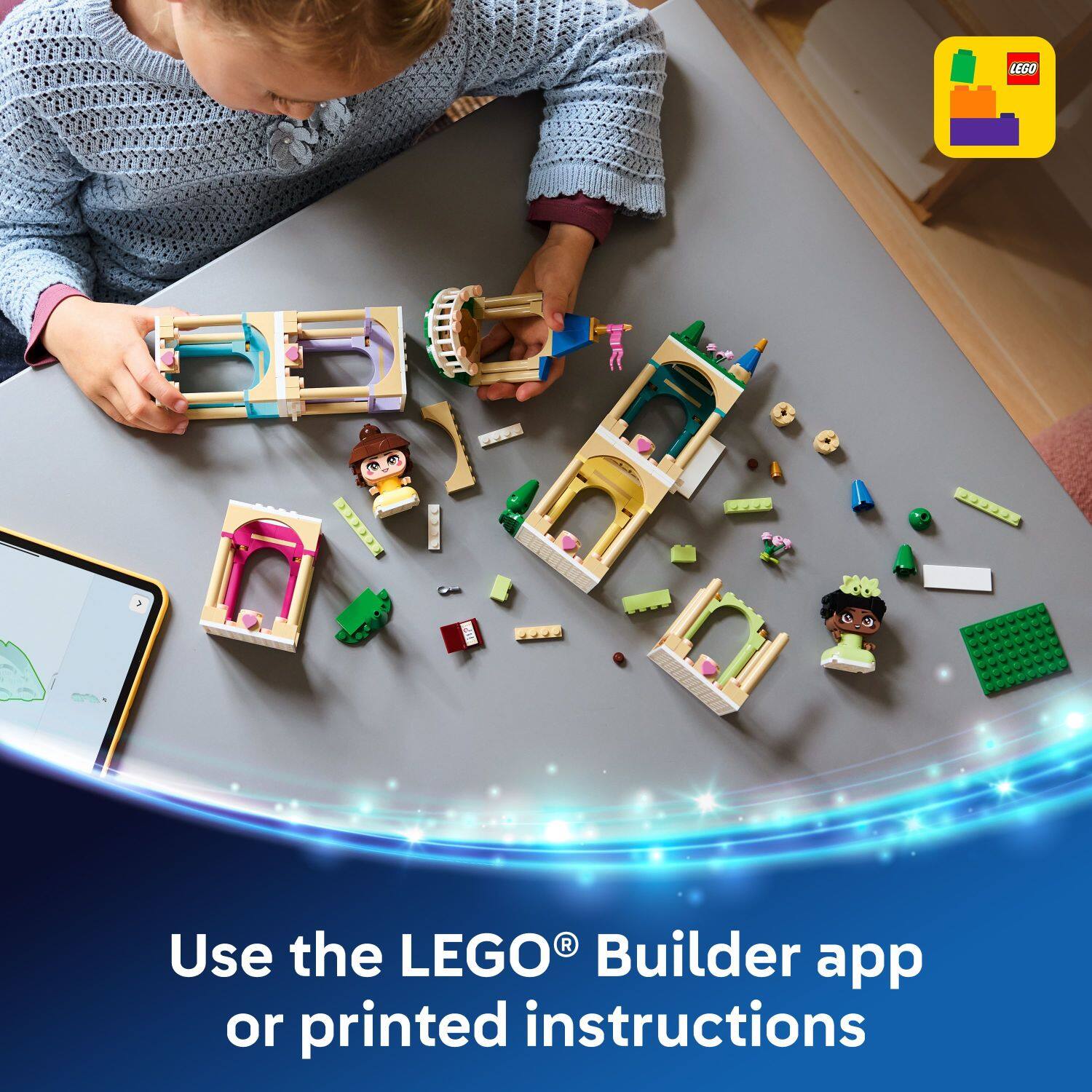 Use the LEGO® Builder app or printed instructions