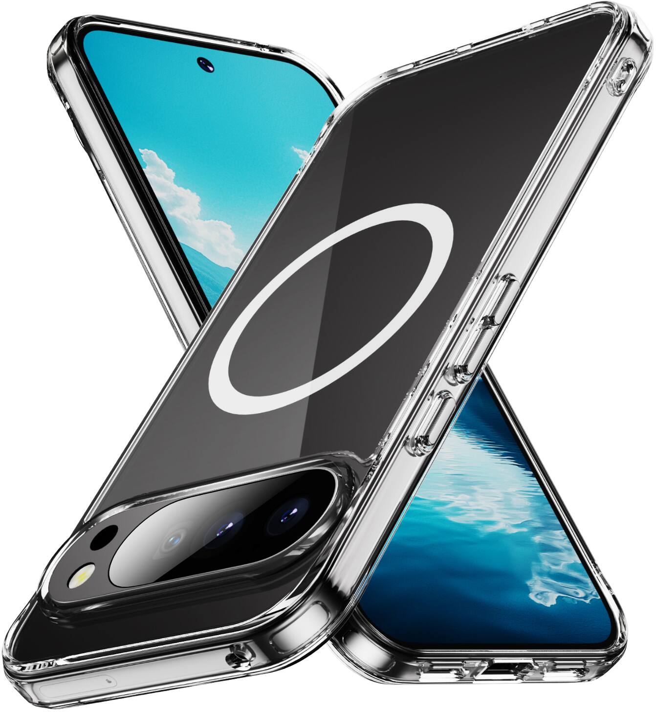 Front. Nakedcellphone - Clear Case for Google Pixel 10 Pro XL Phone - Compatible with MagSafe - Clear.