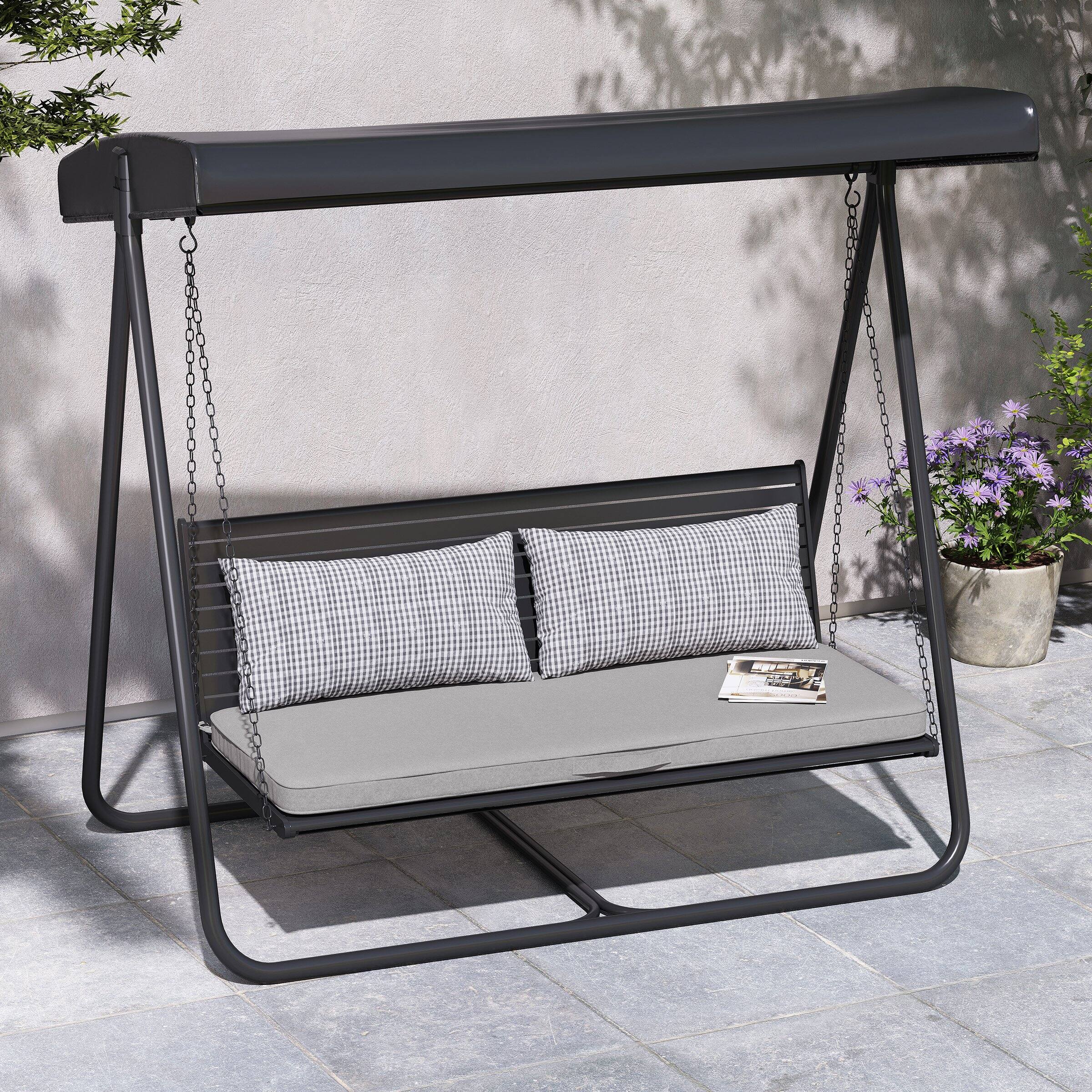 Angle. Crestlive Products - Crestlive Products Outdoor Settee Bench Seat Cushion Patio Swing Cushion Loveseat Cushion - Light gray.