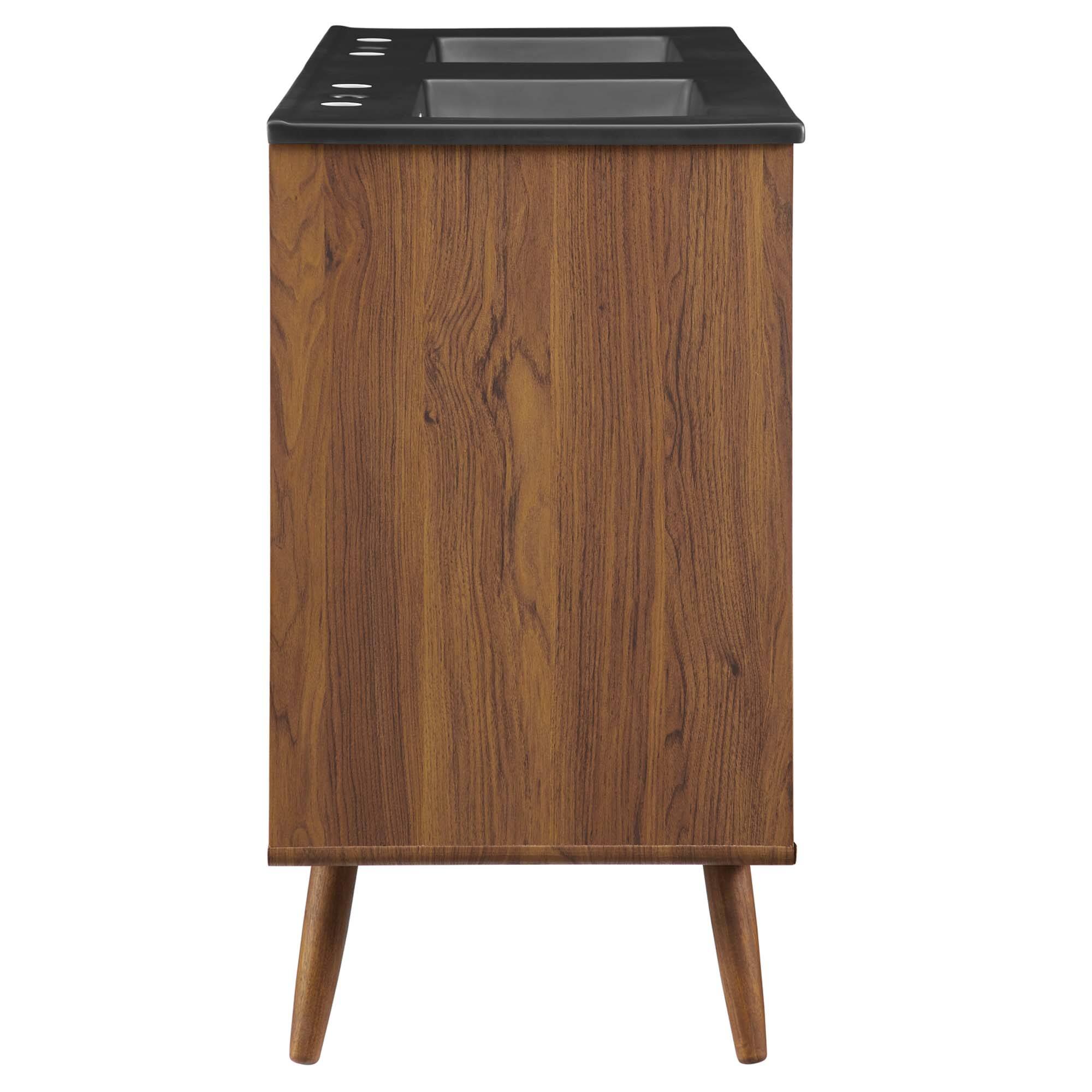 Alt View 1. Modway - Transmit Bathroom Vanity Basin Included - Walnut Black.