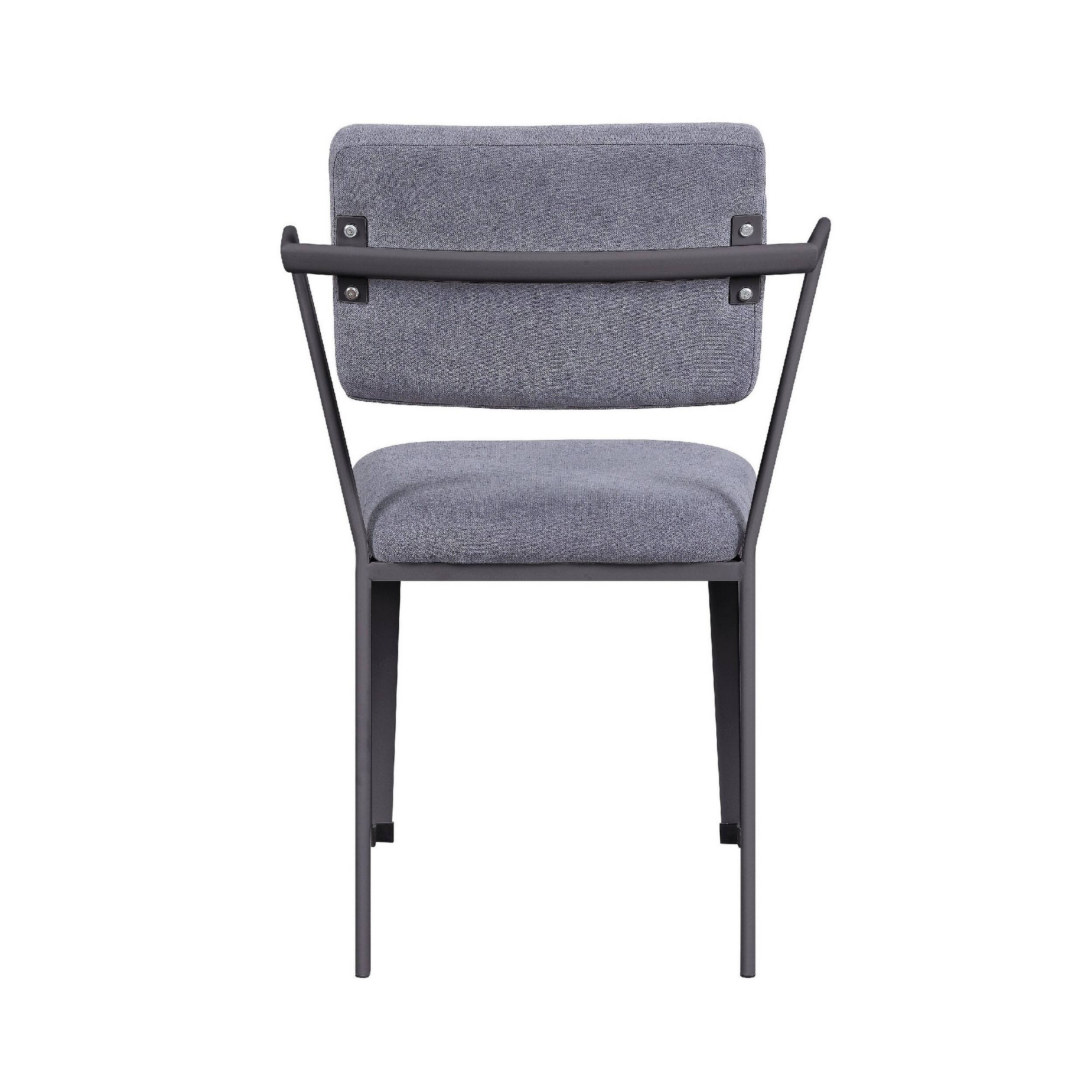 Alt View 3. Manhattan Lane - Fabric Upholstered Metal Dining Chair, Set of 2 - Gray.