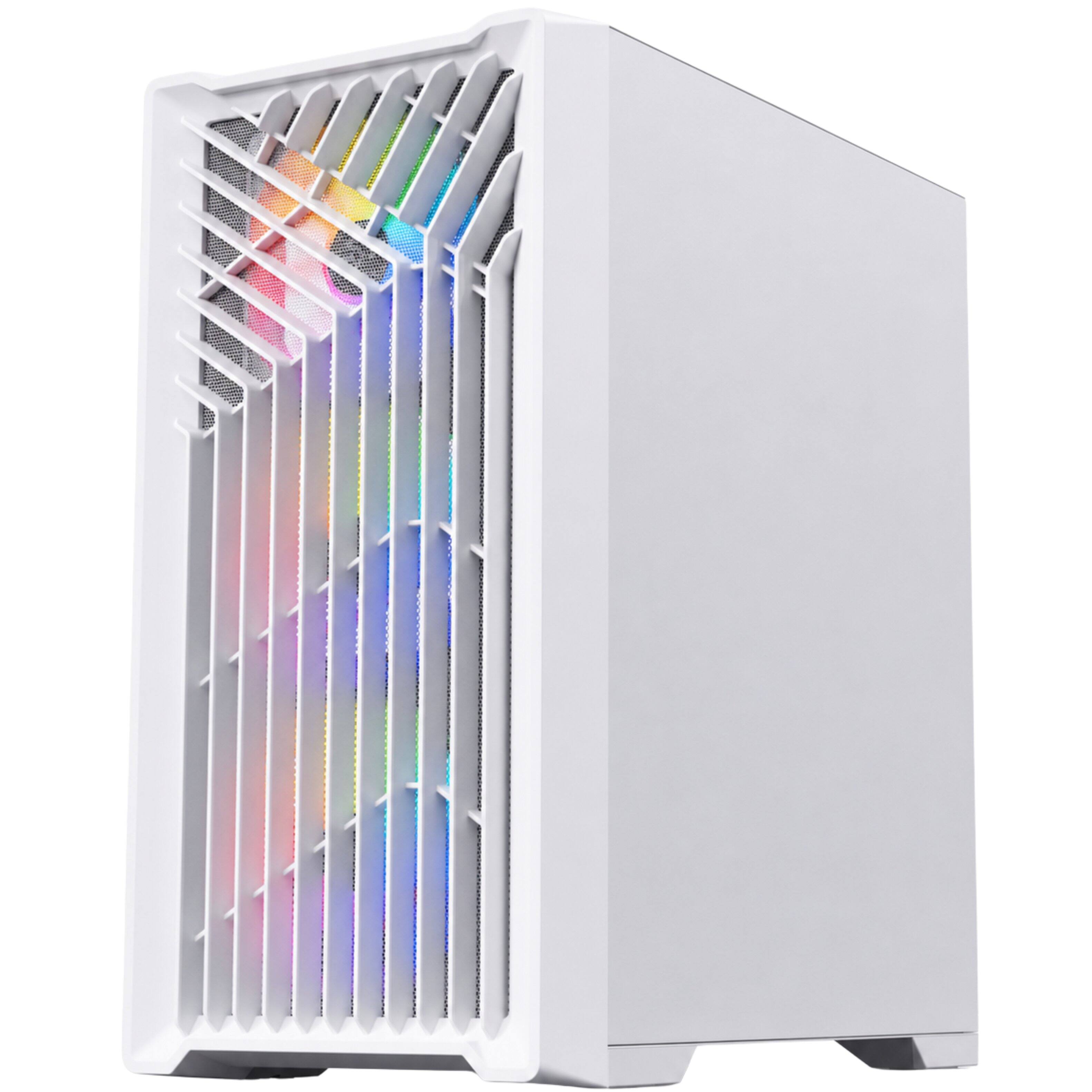 Alt View 1. Blackout Computers - Eclipse V3 - Gaming Desktop - Intel 12th Gen CPU - AMD RX 580 8G - 16GB DDR5 RAM - 1TB M.2 SSD - Windows 11 Pro - RGB VR - Matte White.