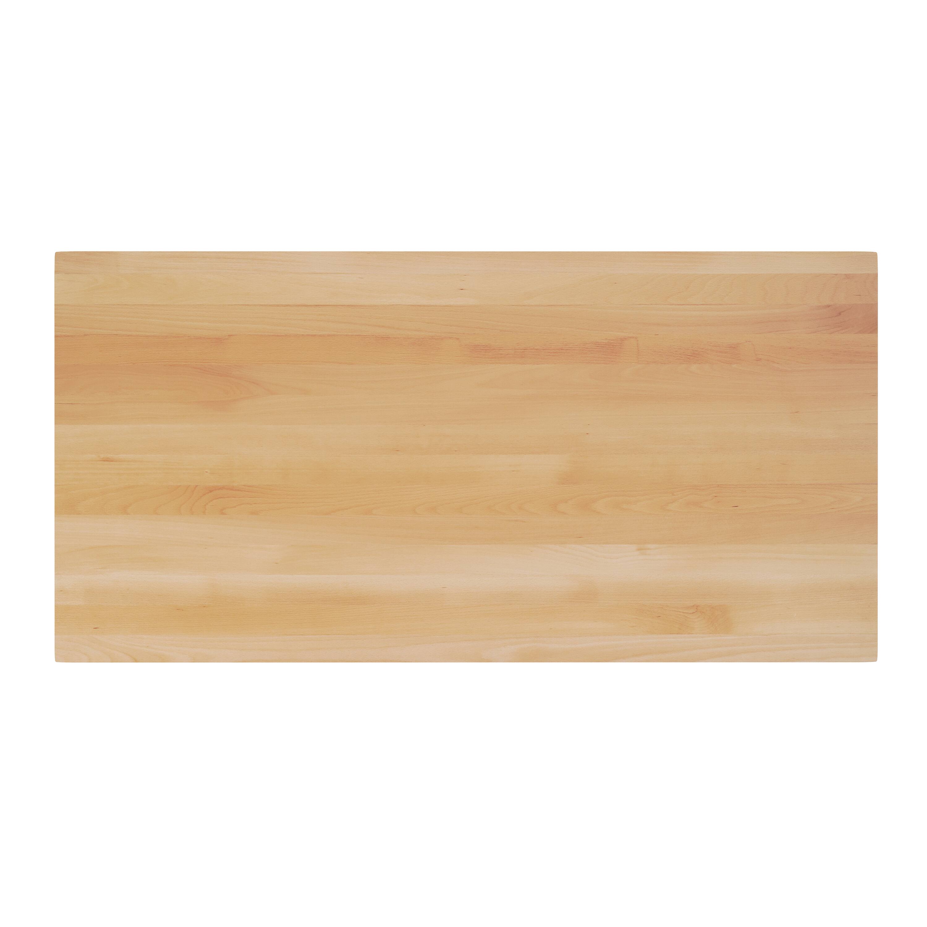 Alt View 1. Flash Furniture - Bennett 30" x 60" Solid Wood Commercial Indoor Tabletop in Natural with 22" x 22" Bar Height Rust-Resistant Black Cast I - Natural.