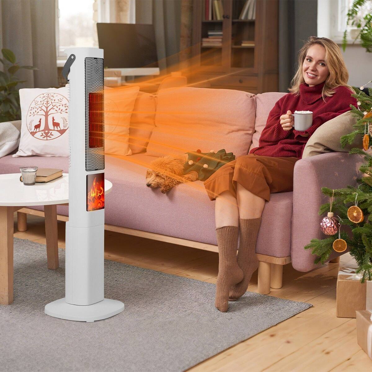 Alt View 10. Loheer - Loheer 1500W Ceramic Tower Space Heater with Remote Control and 120 Degree Oscillation.