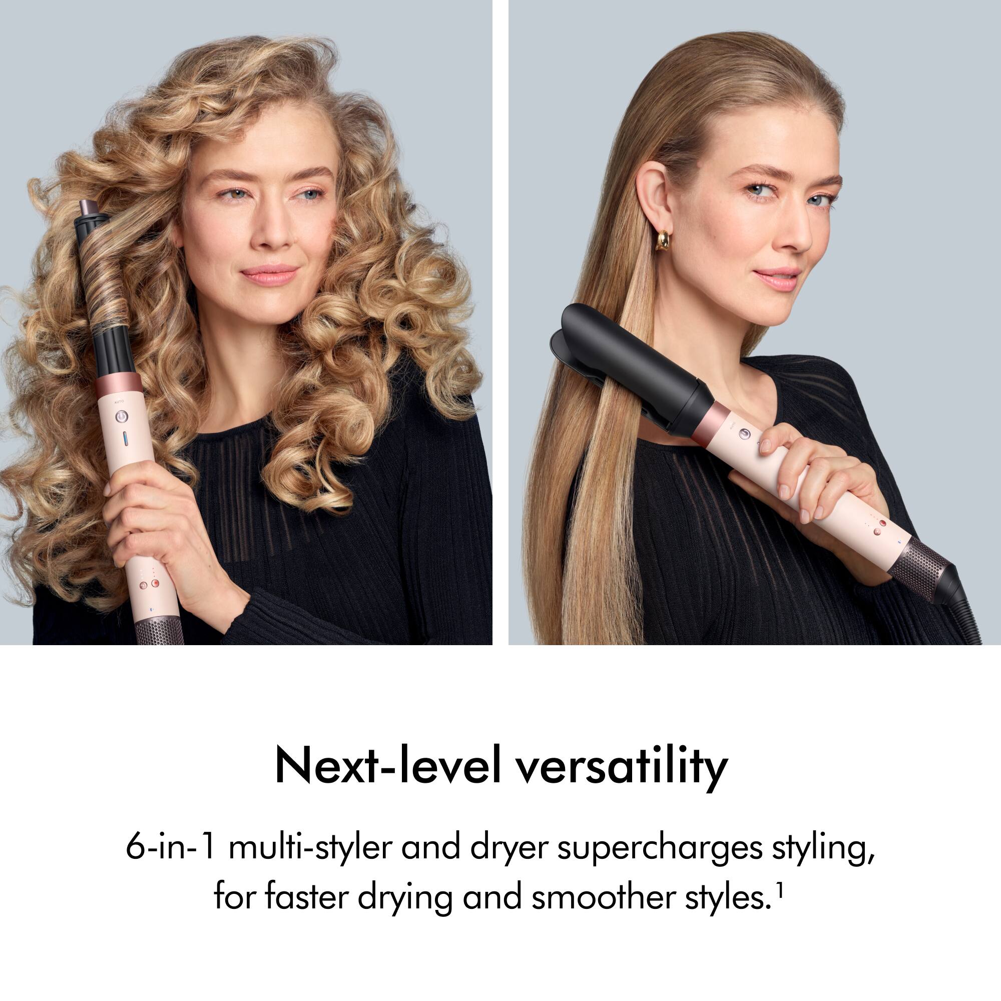 Next-level versatility 6-in-1 multi-styler and dryer supercharges styling, for faster drying and smoother styles.