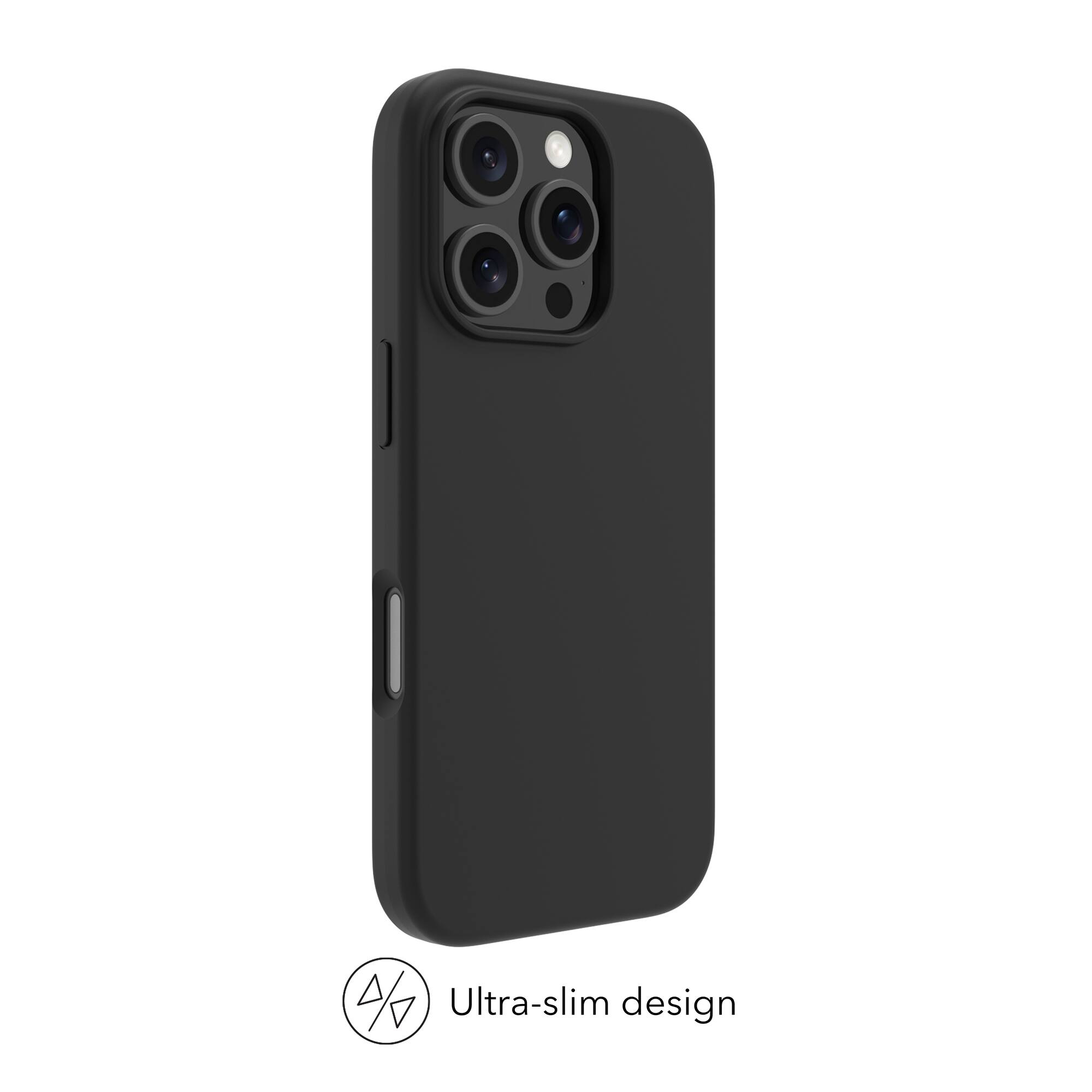 The image features a black cell phone case with a unique design. The case is described as having a "Ultra-slim design," which suggests that it is thin and sleek, providing protection for the phone without adding bulk. The case is designed to fit the iPhone 7, and it showcases the phone's camera lens, which is a distinctive feature of this particular model. The case is displayed against a white background, allowing the design and details of the case to stand out.