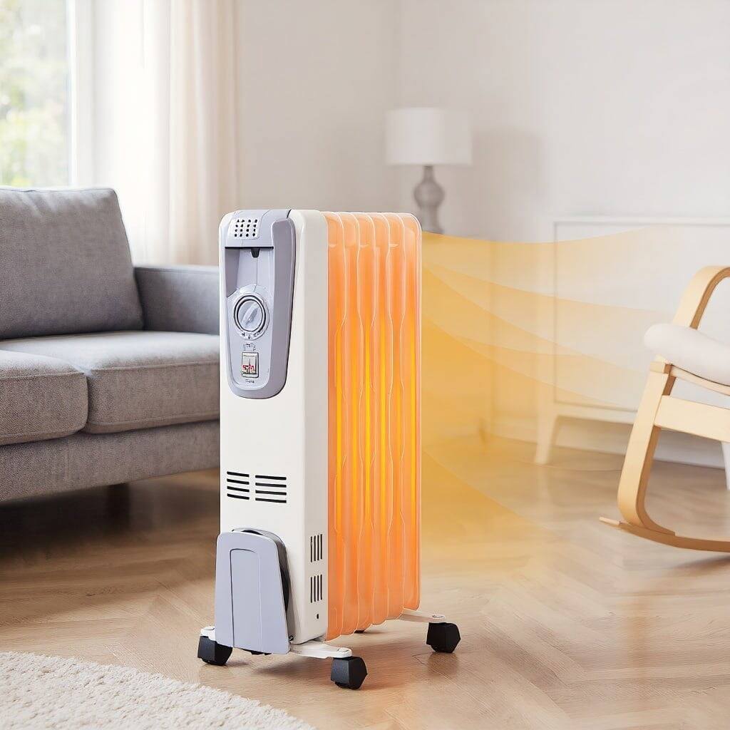 Front. Resenkos - Small Portable Room Heaters,Heater, Portable Heater,1500W Oil Filled Radiator with Thermostat and 4 Bottom Wheels.