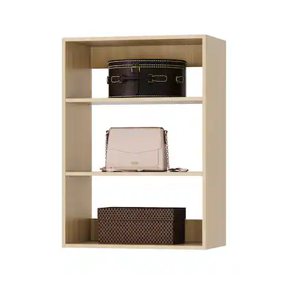 Front. Roomtec - Roomtec 31.5 in Wood Shelf Short Tower Closet Unit-Customizable Wall Mounted Modular Closet System for Bedroom Closet - Wood.