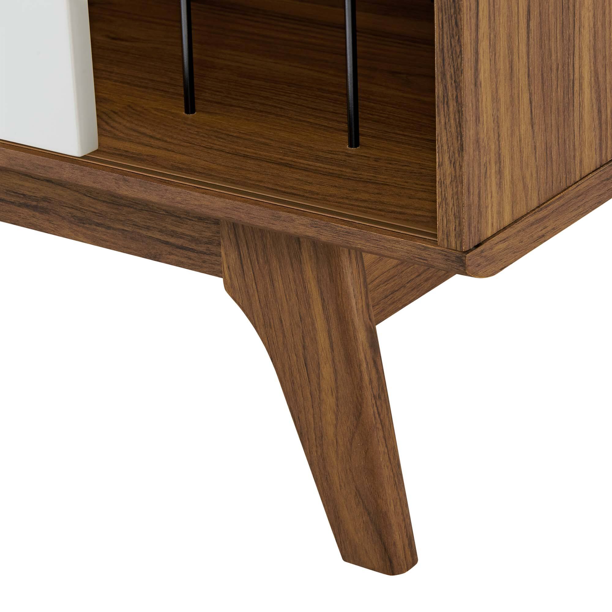 Alt View 5. Modway - Envision Vinyl Record Display Stand by Modway - Walnut White.