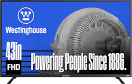 Westinghouse - 43" Smart ROKU TV, 1080p FHD Flat Screen with Wi-Fi, Bluetooth, Mobile App, AirPlay, Alexa & Google