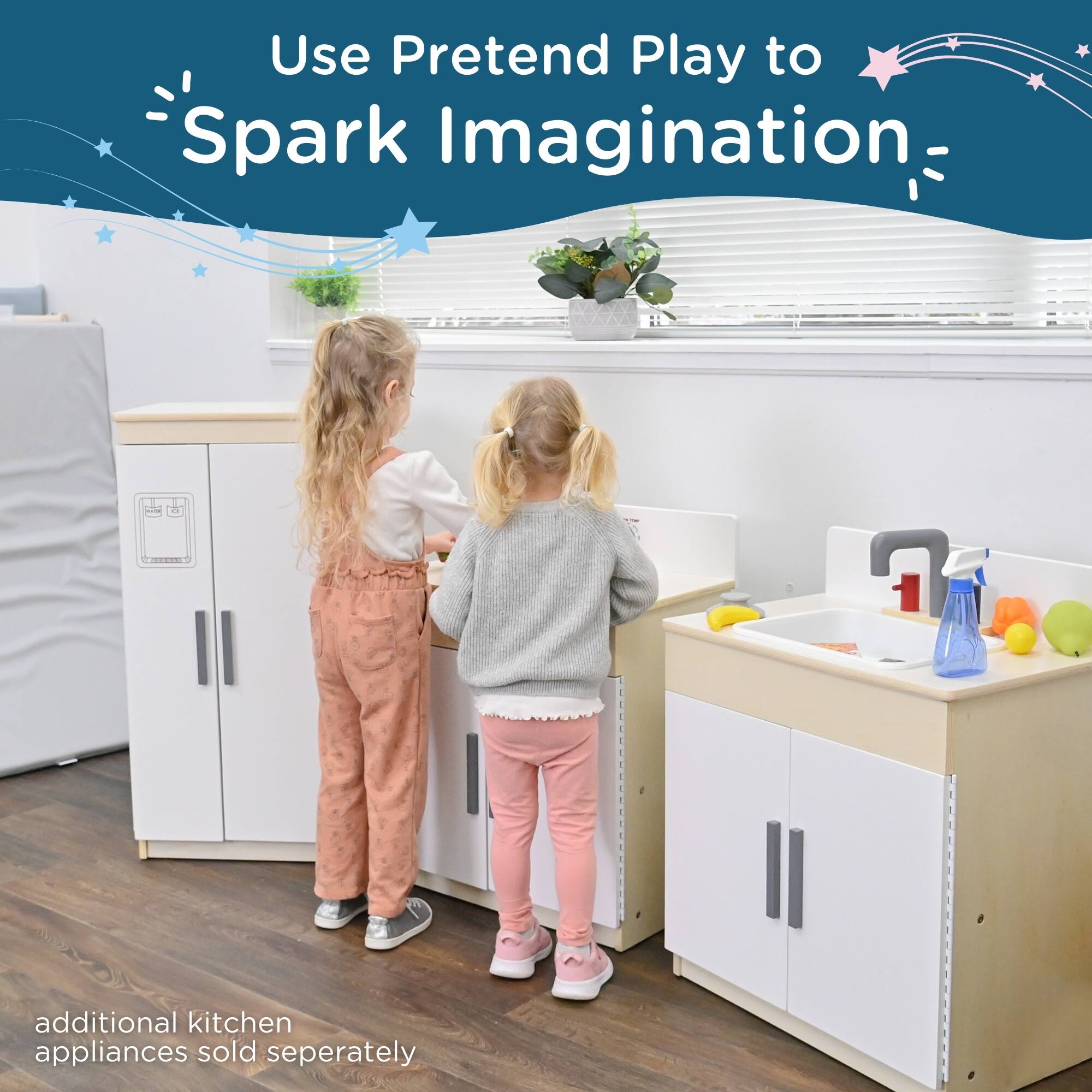 Use Pretend Play to Spark Imagination

additional kitchen appliances sold separately