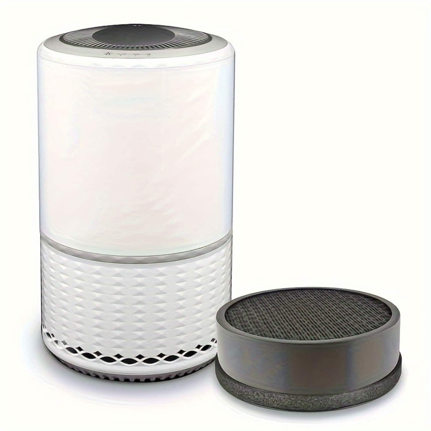 MOOSOO - HEPA Air Purifiers for Home, 4-Stage Filtration Bedroom Air Cleaner 360-Degree for Smokers, Pets, Pollen, 240 sq ft - White