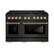 Front. ZLINE - ZLINE Autograph 48 in. 6.7 Cu. Ft. Freestanding Paramount Gas Range in Black Stainless Steel with Gold Helix Handles - Black Stainless Steel.