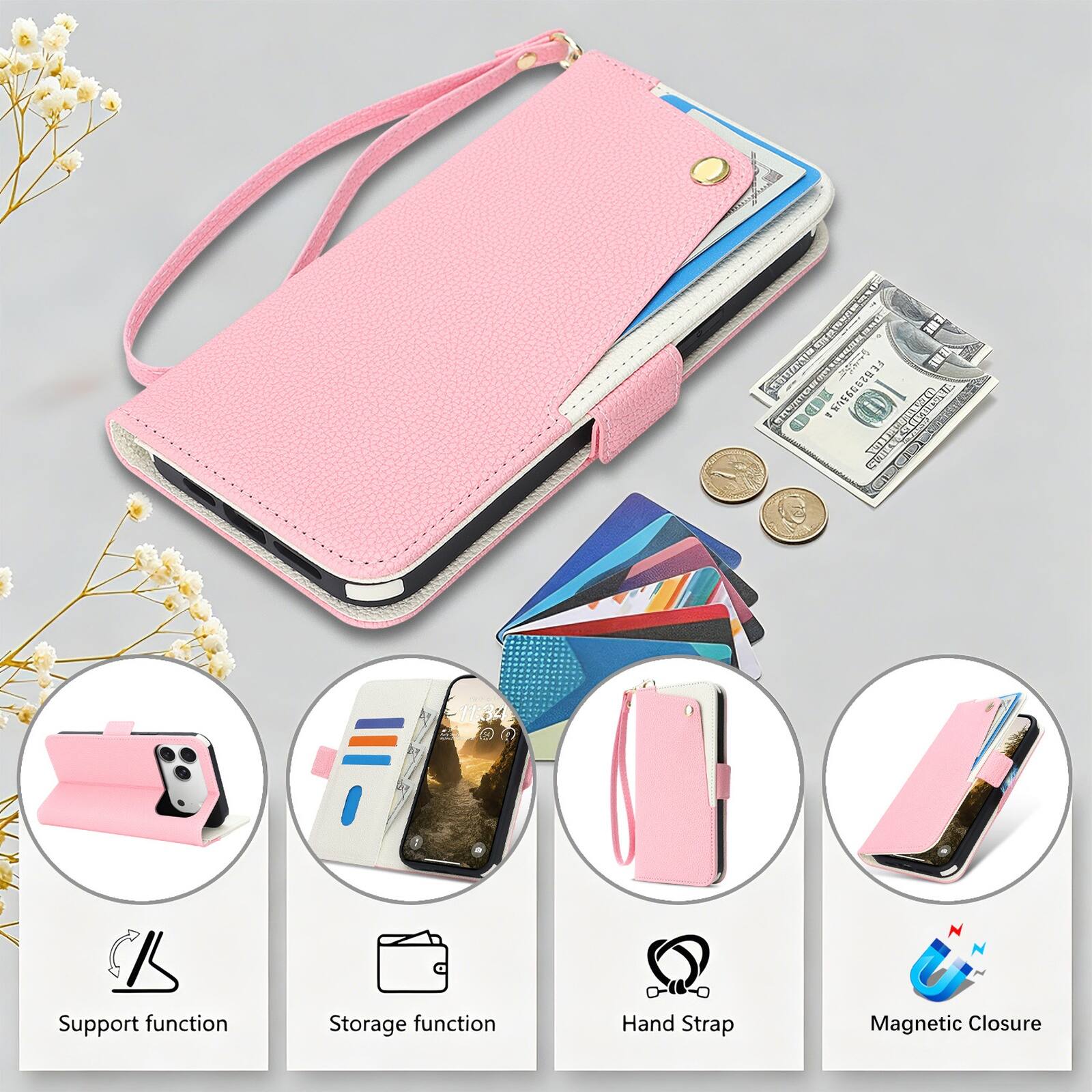 EME E  
Adieo  
SOD I FE29 S DEVEN CIND - DETEENEEEAEE  
11:4  
Support function  
Storage function  
O-W-O Hand Strap  
Magnetic Closure