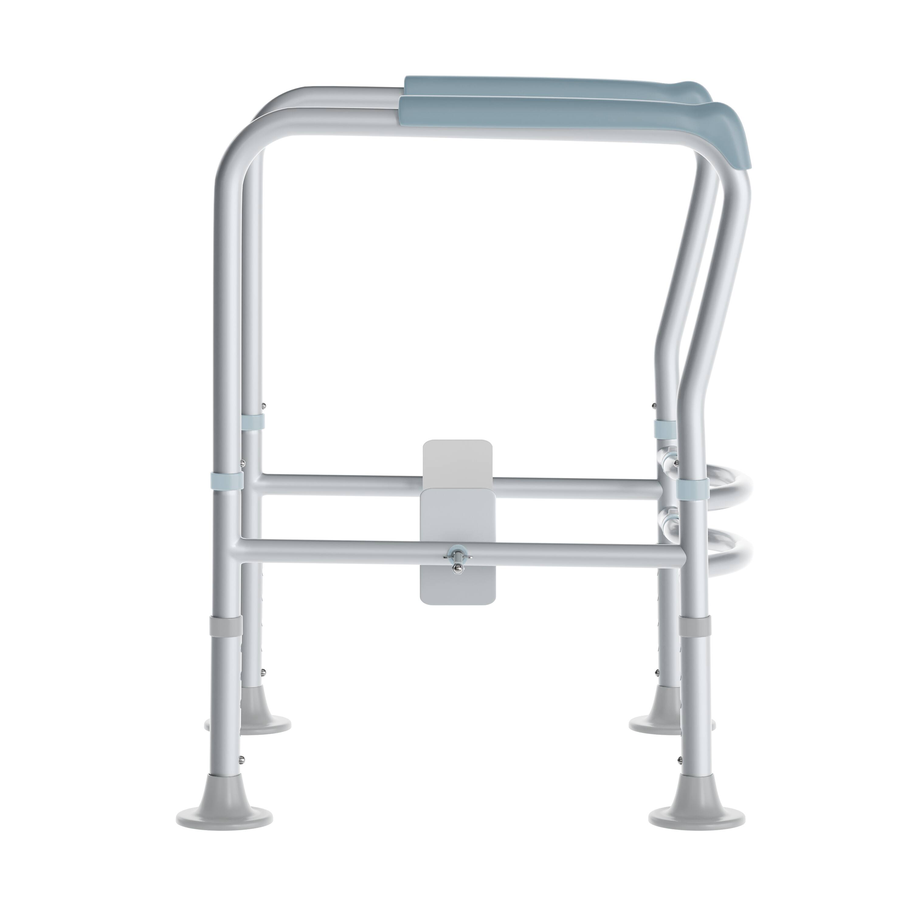 Alt View 10. Emma + Oliver - Ramsey Toilet Safety Rail for the Elderly with Height Adjustable Steel Frame, Padded Handles and Suction Cup Feet - Silver/Gray.