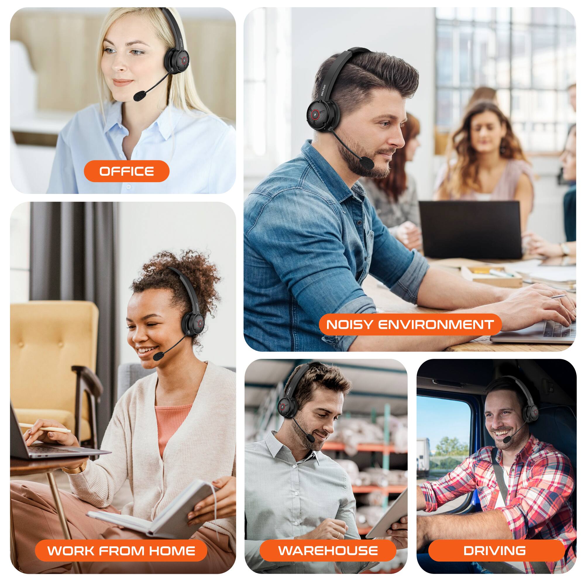 OFFICE, WORK FROM HOME, WAREHOUSE, DRIVING