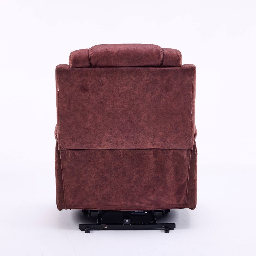 Alt View 2. Ropilly - Ropilly Oversized Power Lift Recliner Massage Chair for Elderly with USB Ports - Reddish Brown.