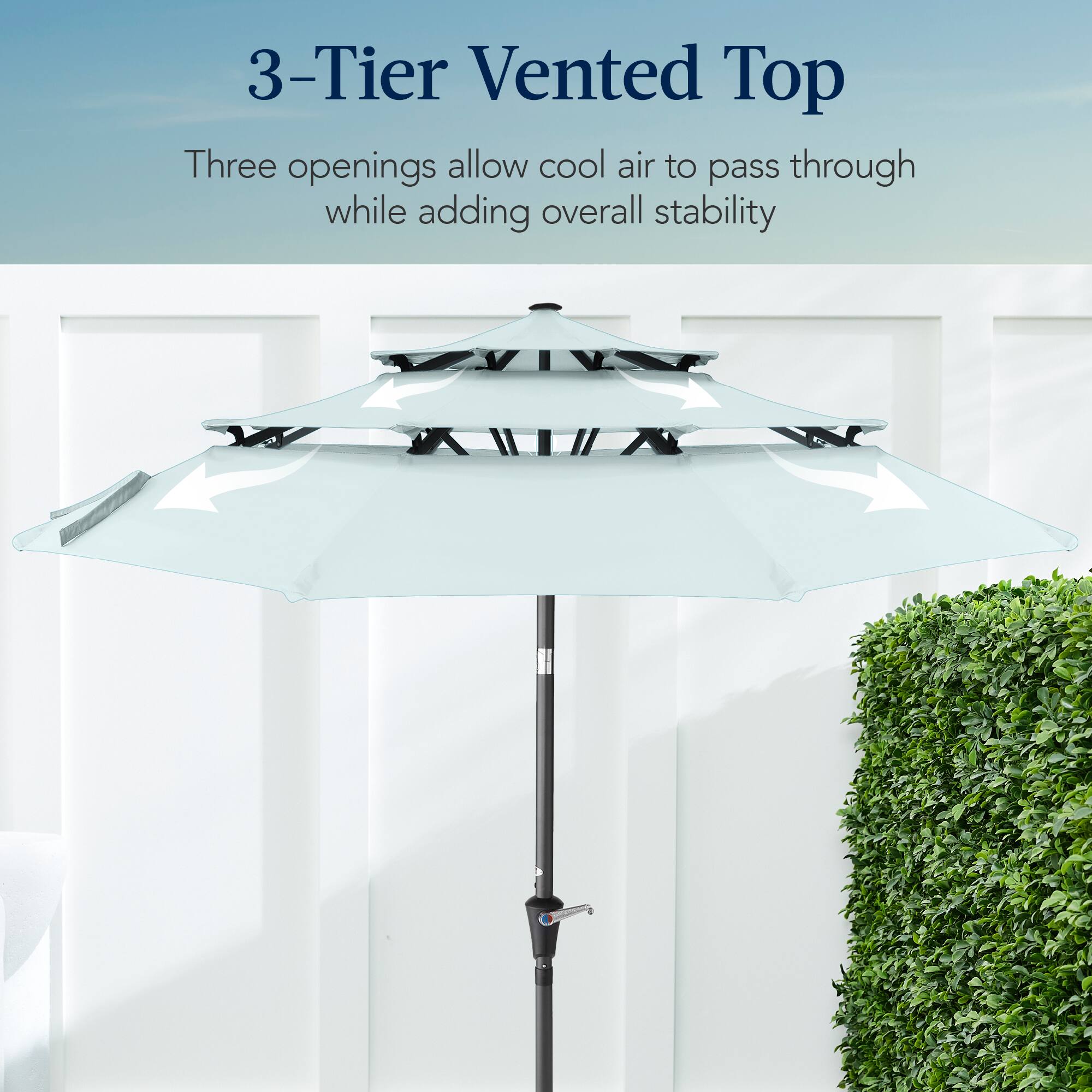 3-Tier Vented Top

Three openings allow cool air to pass through while adding overall stability.