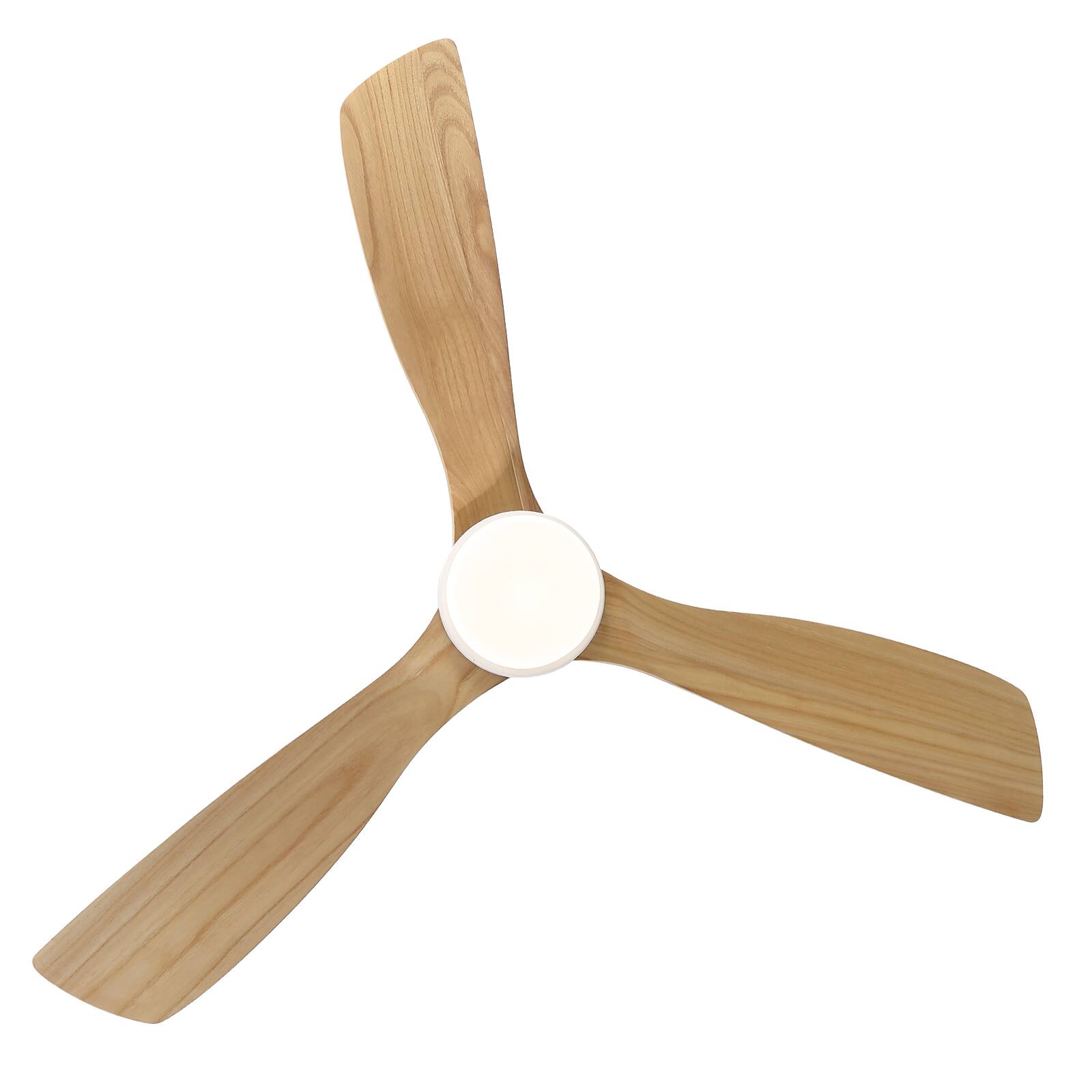 Alt View 2. Sofucor - 52 Inch Wood Ceiling Fans with Lights and Remote High CFM Solid Wood Ceiling Fans for Bedroom Patio Indoor Outdoor - White Wood.