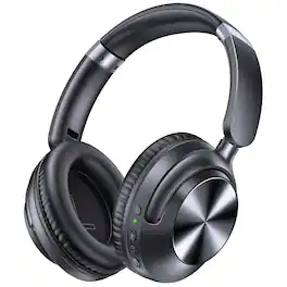 GlowWise - Hybrid ANC Over-Ear Headphones, 100H Playtime, Fast Charging, Hi-Res Audio, Comfort Fit for Travel/Office - Black